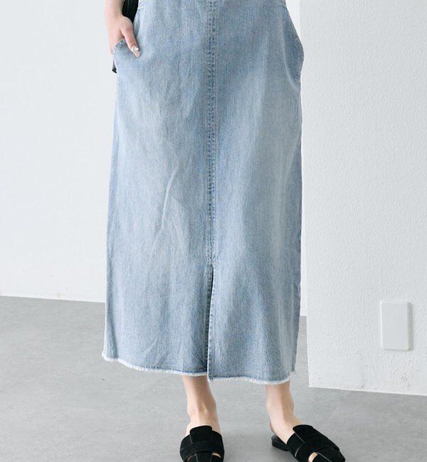  「綿麻デニムジャンパースカート」|ワンピース|