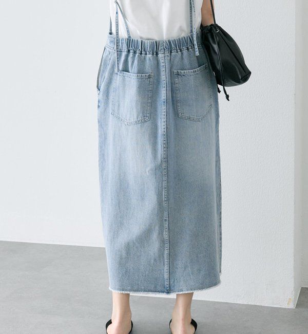  「綿麻デニムジャンパースカート」|ワンピース|