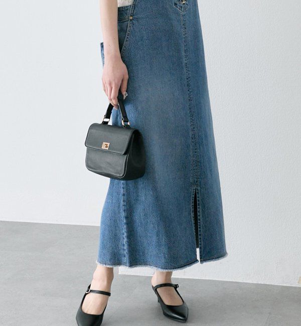  「綿麻デニムジャンパースカート」|ワンピース|