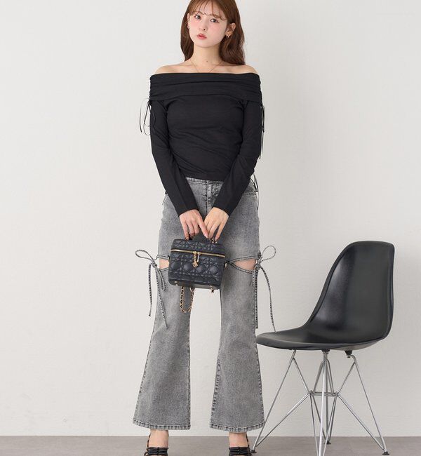  「サイドあき美脚ストレッチデニム」|その他|