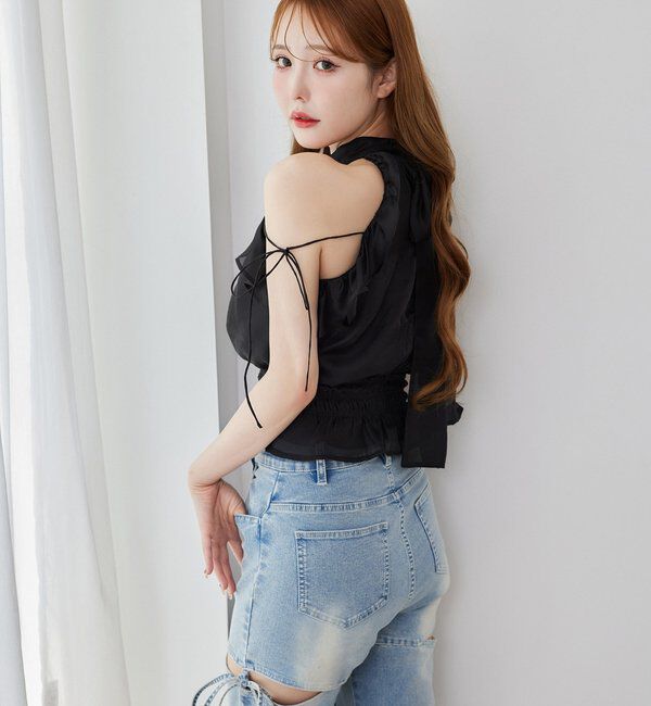  「サイドあき美脚ストレッチデニム」|その他|