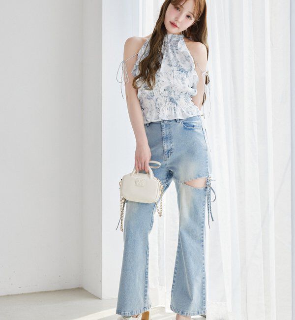  「サイドあき美脚ストレッチデニム」|その他|