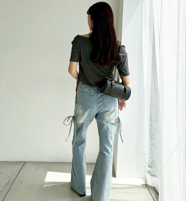  「サイドあき美脚ストレッチデニム」|その他|