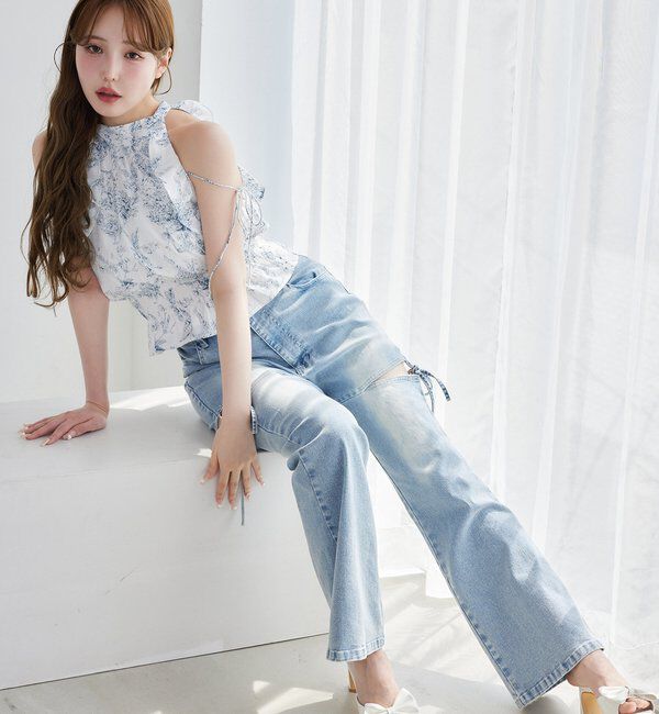  「サイドあき美脚ストレッチデニム」|その他|