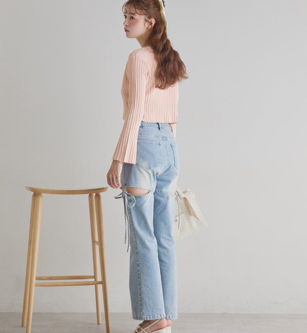  「サイドあき美脚ストレッチデニム」|その他|