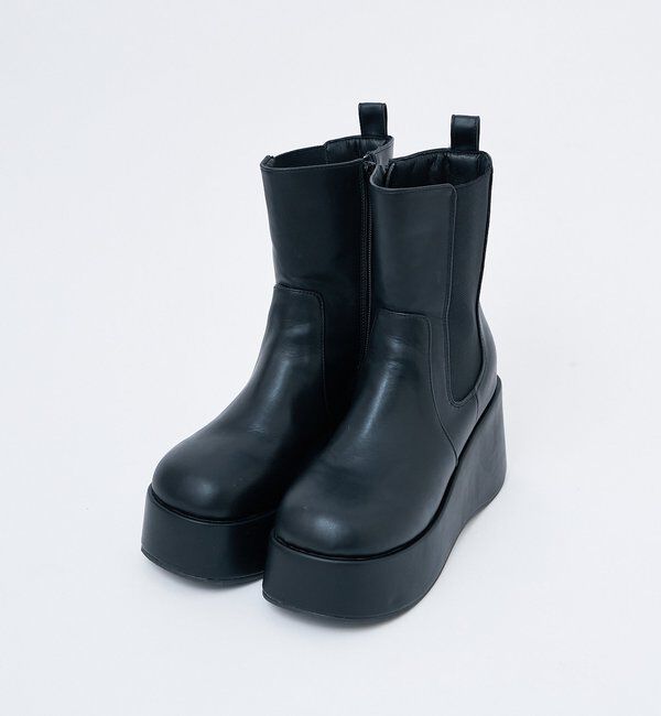 「【マイナス3キロ見え】サイドゴアボリュームソールショートブーツ」|その他|