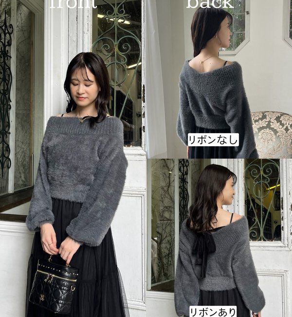  「後ろリボン2wayニットSETワンピ」|ワンピース|