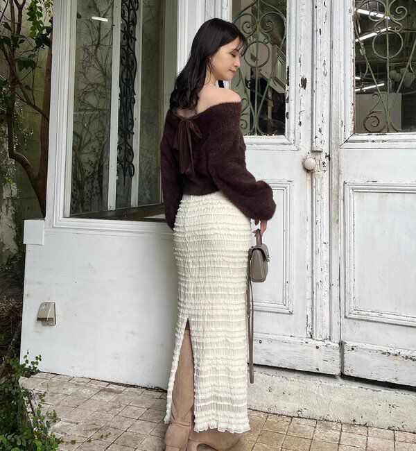  「後ろリボン2wayニットSETワンピ」|ワンピース|