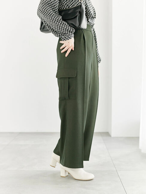 Te chichi TERRASSE「ストレートカーゴスラックス」|その他|カーキ