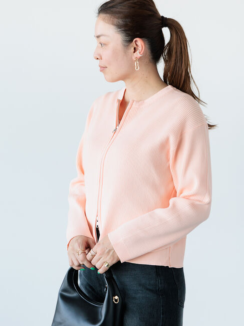 Lugnoncure「ダブルジップクルーネックカーディガン《2025spring catalog item》」|カーディガン|ピンク