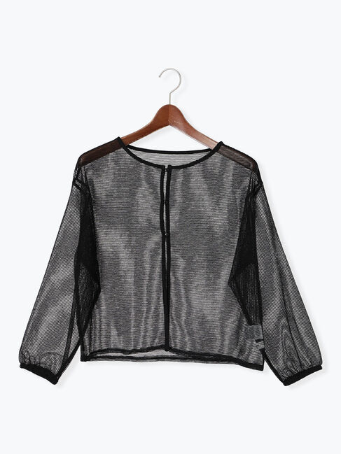 Te chichi TERRASSE「シアーストライプトップス」|その他|ブラック