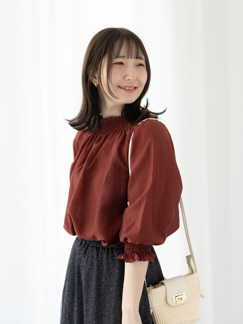 Te chichi TERRASSE「シャーリングネックブラウス」|シャツ・ブラウス|