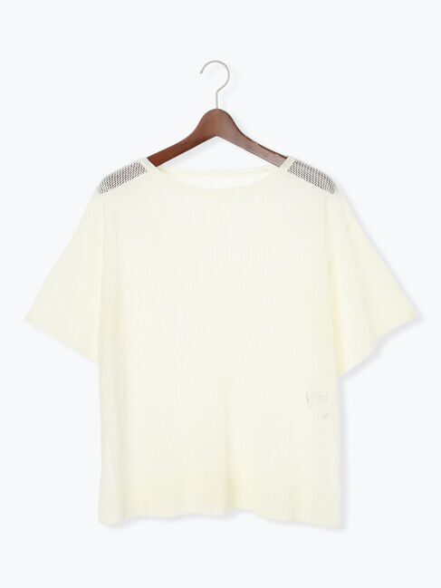 Te chichi TERRASSE「メッシュジャガードプルオーバーニット」|ニット・セーター|オフホワイト