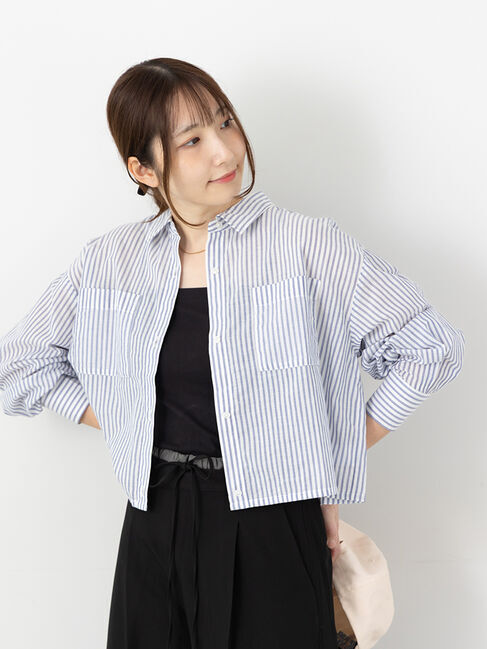 Te chichi TERRASSE「アソートクロップドシャツ」|シャツ・ブラウス|ネイビー