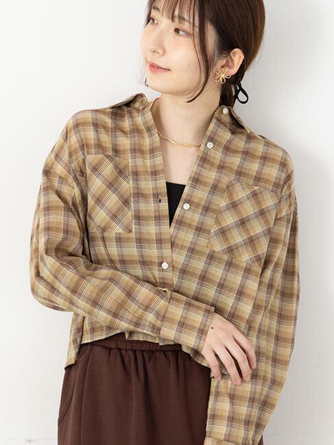 Te chichi TERRASSE「アソートクロップドシャツ」|シャツ・ブラウス|ベージュ