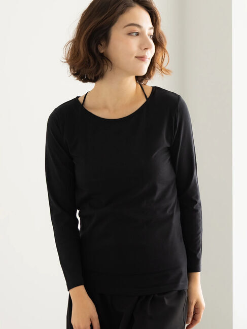 Te chichi「ヘルスヒートインナー(クルーネック)」|Tシャツ・カットソー|ブラック