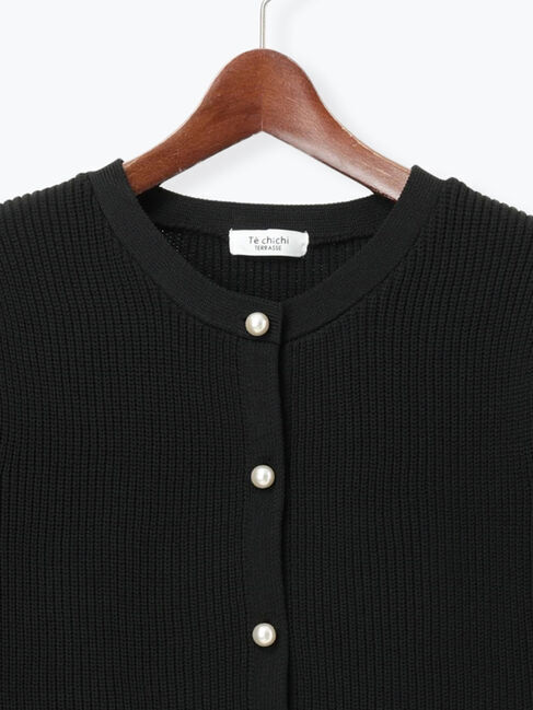 Te chichi TERRASSE「無撚糸パール釦カーディガン」|カーディガン|