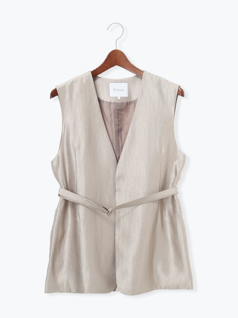 Te chichi「シャイニーノーカラージレ(セットアップ可)」|ダウンベスト・ベスト|