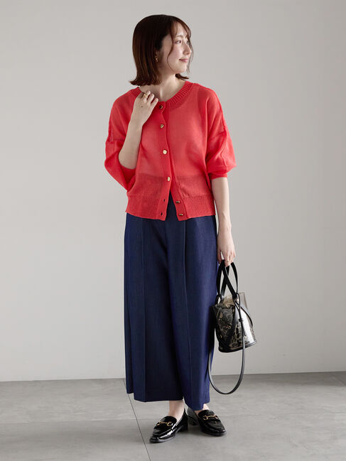 Te chichi「【WEB限定カラーあり】ペーパータッチヤーン2wayメッシュニット」|ニット・セーター|