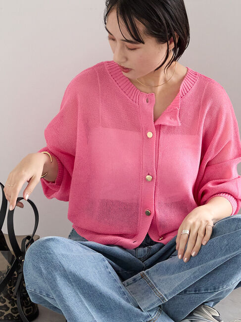 Te chichi「【WEB限定カラーあり】ペーパータッチヤーン2wayメッシュニット」|ニット・セーター|