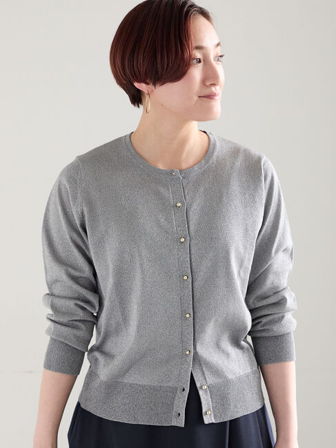 Te chichi「14G綿ポリクルーカーディガン」|カーディガン|グレー