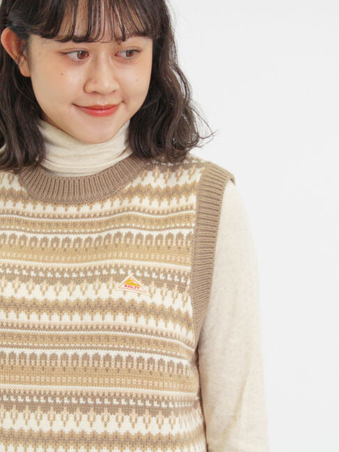 Samansa Mos2「【KELTY&times;Samansa Mos2】ジャカードニットベスト」|ダウンベスト・ベスト|ベージュ