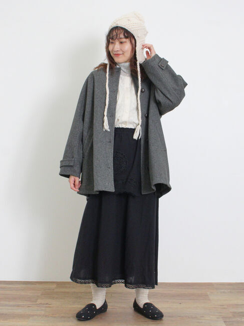 Samansa Mos2「ウーリーライクミドル丈クルーネックコート」|その他|