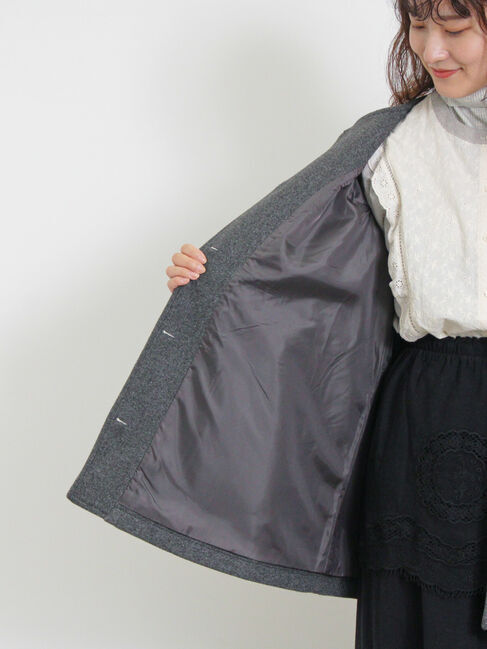 Samansa Mos2「ウーリーライクミドル丈クルーネックコート」|その他|