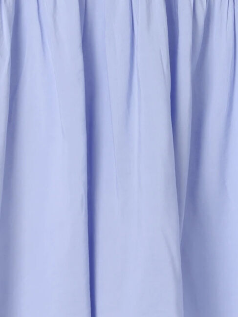 Samansa Mos2 blue「ショート丈シャーリングブラウス」|シャツ・ブラウス|