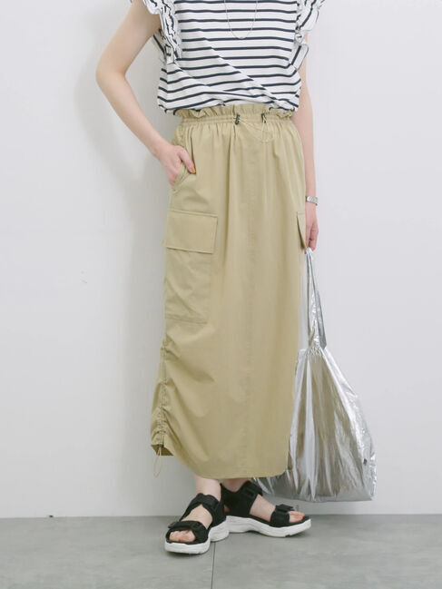 Samansa Mos2 blue「ナイロンカーゴスカート」|スカート|