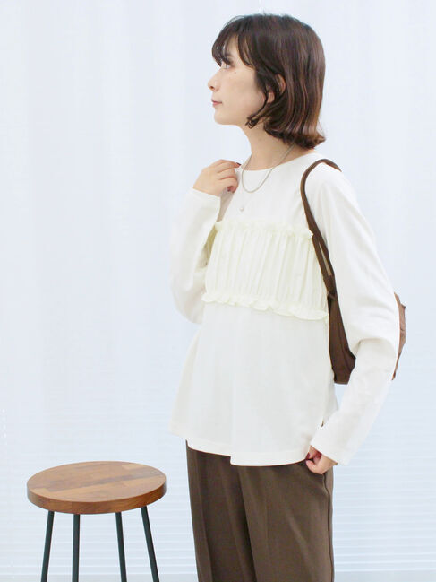 Samansa Mos2 blue「ビスチェドッキングカットソー」|Tシャツ・カットソー|