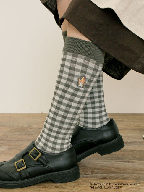 Samansa Mos2「【Alice&times;Samansa Mos2】柄アソート刺繍ソックス」|ソックス|チャコールグレー