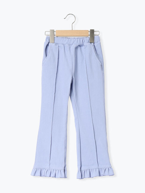 Samansa Mos2 Lagom「カットツイル裾フリルフレアパンツ」|その他|サックスブルー