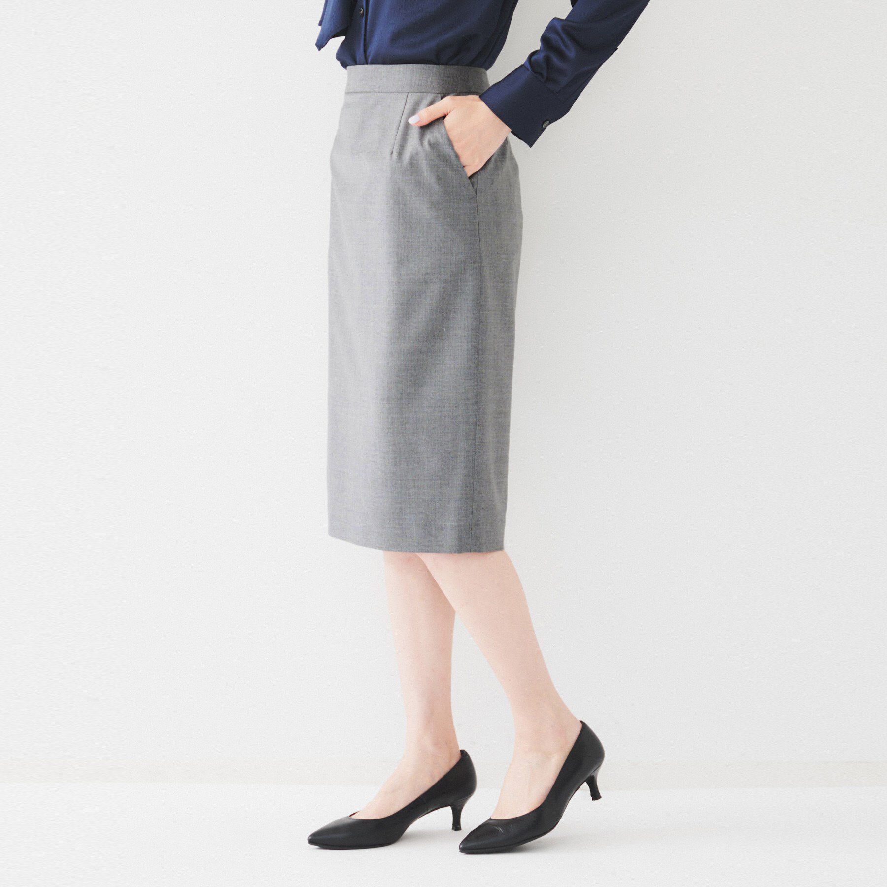 UNTITLED「【通勤スーツ】ウーステッド タイトスカート」|スカート|