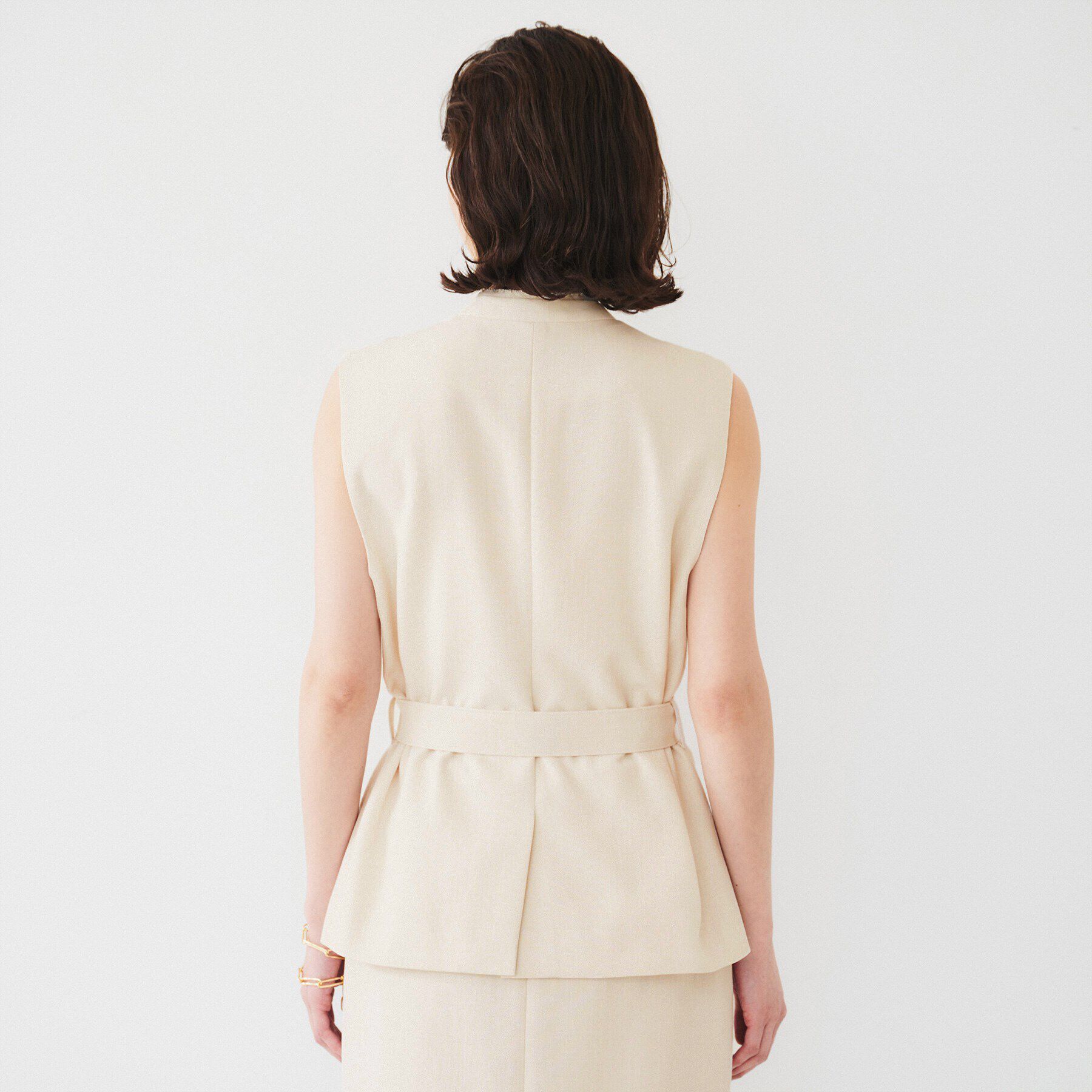 UNTITLED「【セットアップ可能】リネンライクキャンバス ジレ」|ベスト・ジレ|