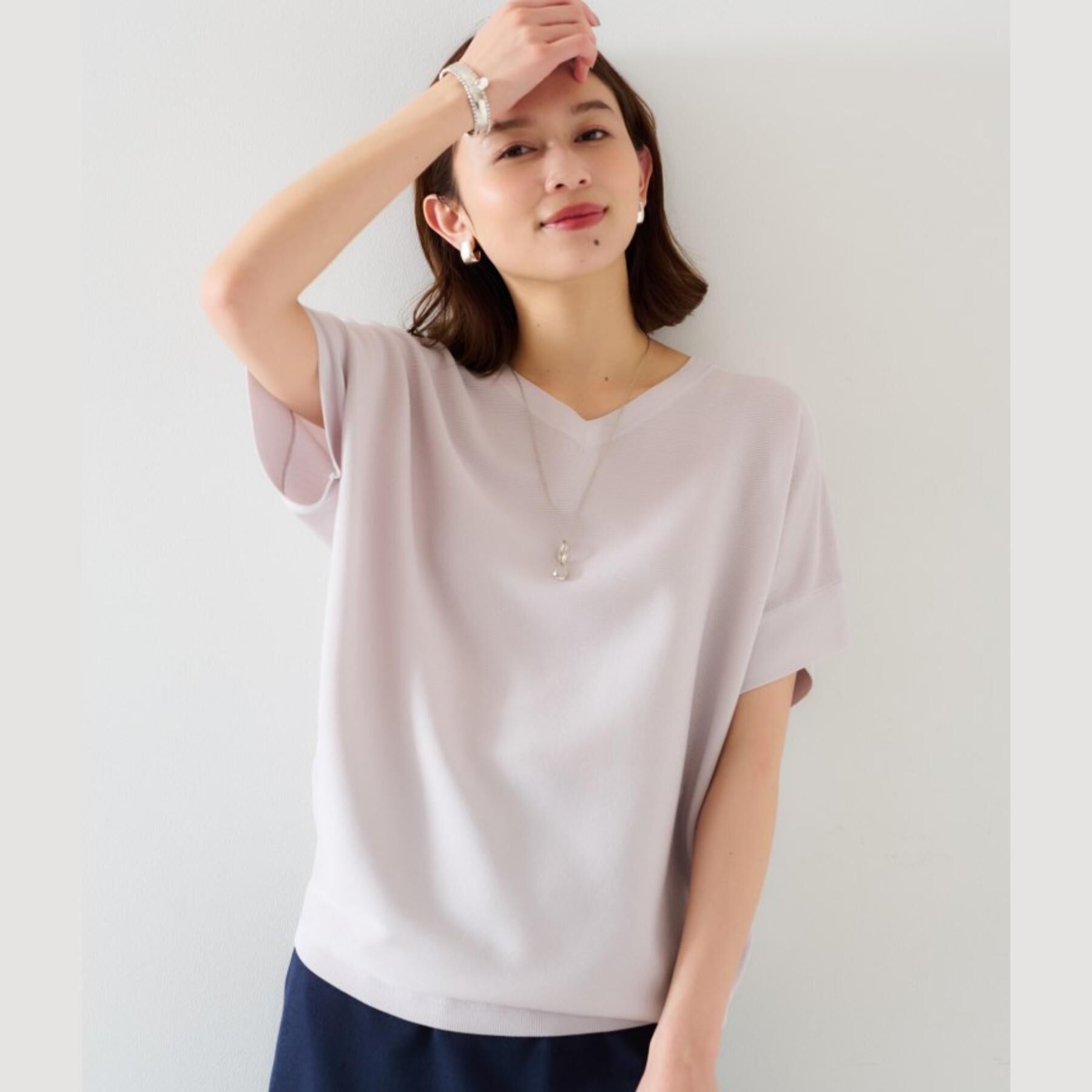 UNTITLED「【12色展開/体型カバー/2way】バウンドスリーブニット」|ニット・セーター|