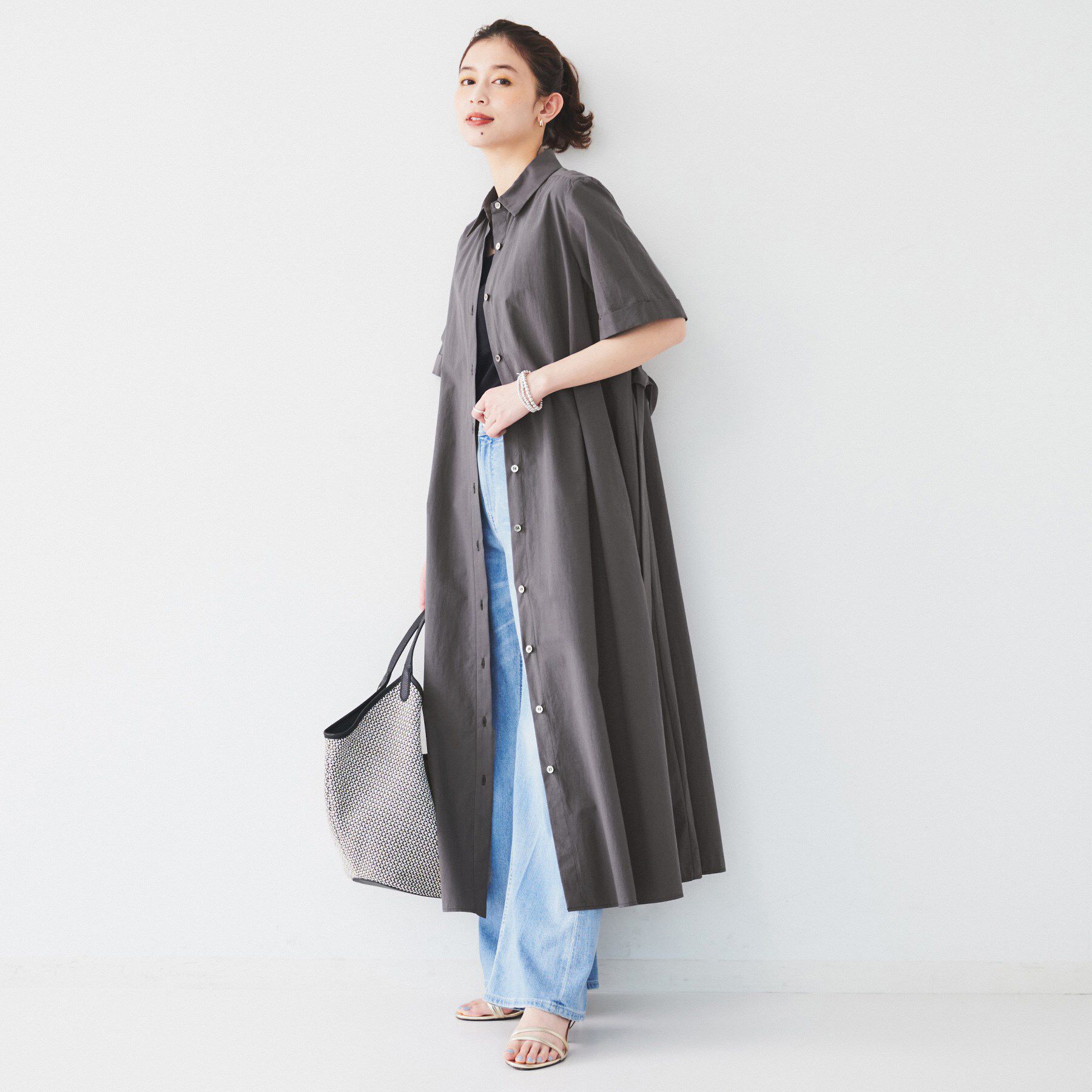 UNTITLED「【コットン100／前開き／夏ワンピ】ロングシャツワンピース」|ワンピース|