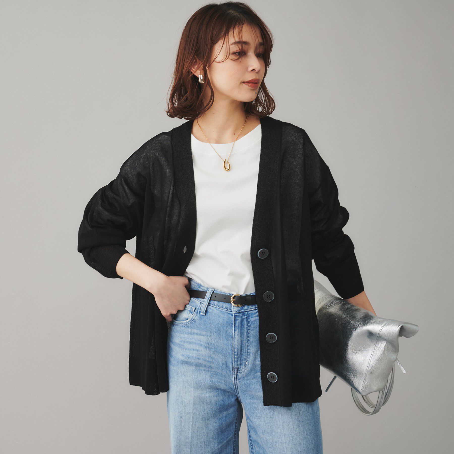 UNTITLED「【TORRAZZO DONNA】シースルーラメカーディガン」|カーディガン|