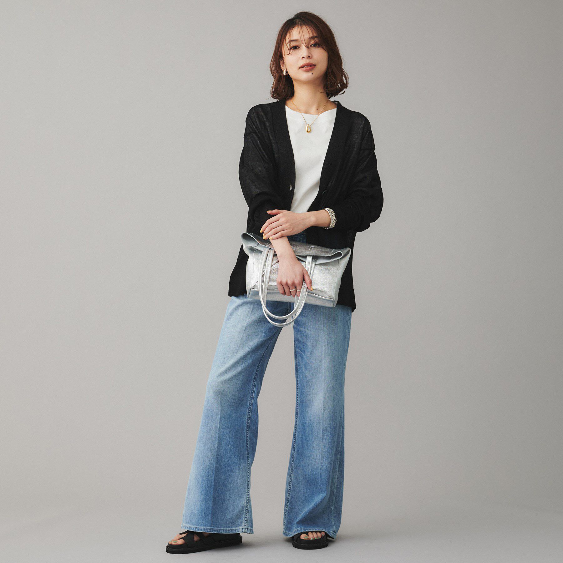 UNTITLED「【TORRAZZO DONNA】シースルーラメカーディガン」|カーディガン|