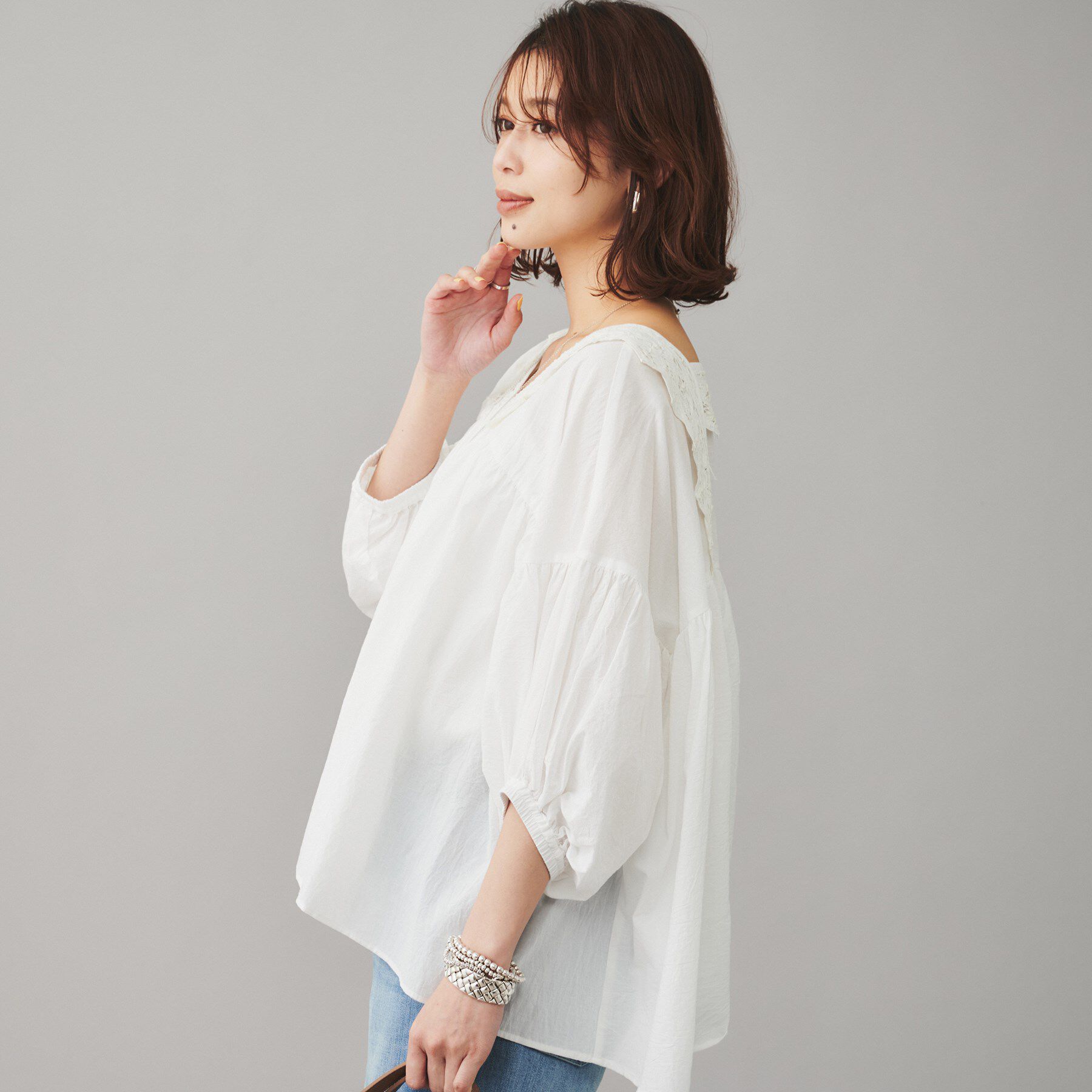 UNTITLED「【Liyoca】コットンロール バテレンレースブラウス」|シャツ・ブラウス|