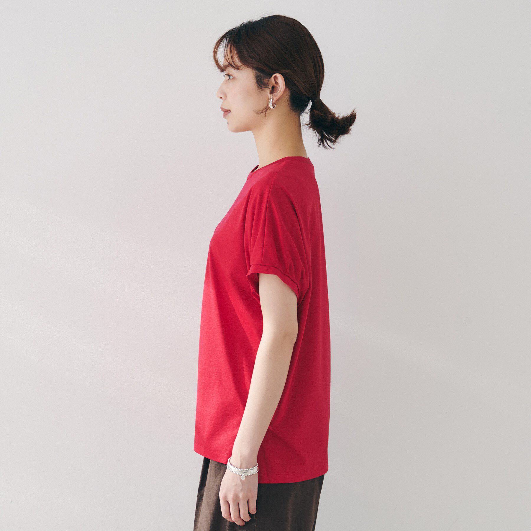 UNTITLED「【体型カバー/洗える】スリーブミニタックプルオーバー」|Tシャツ・カットソー|