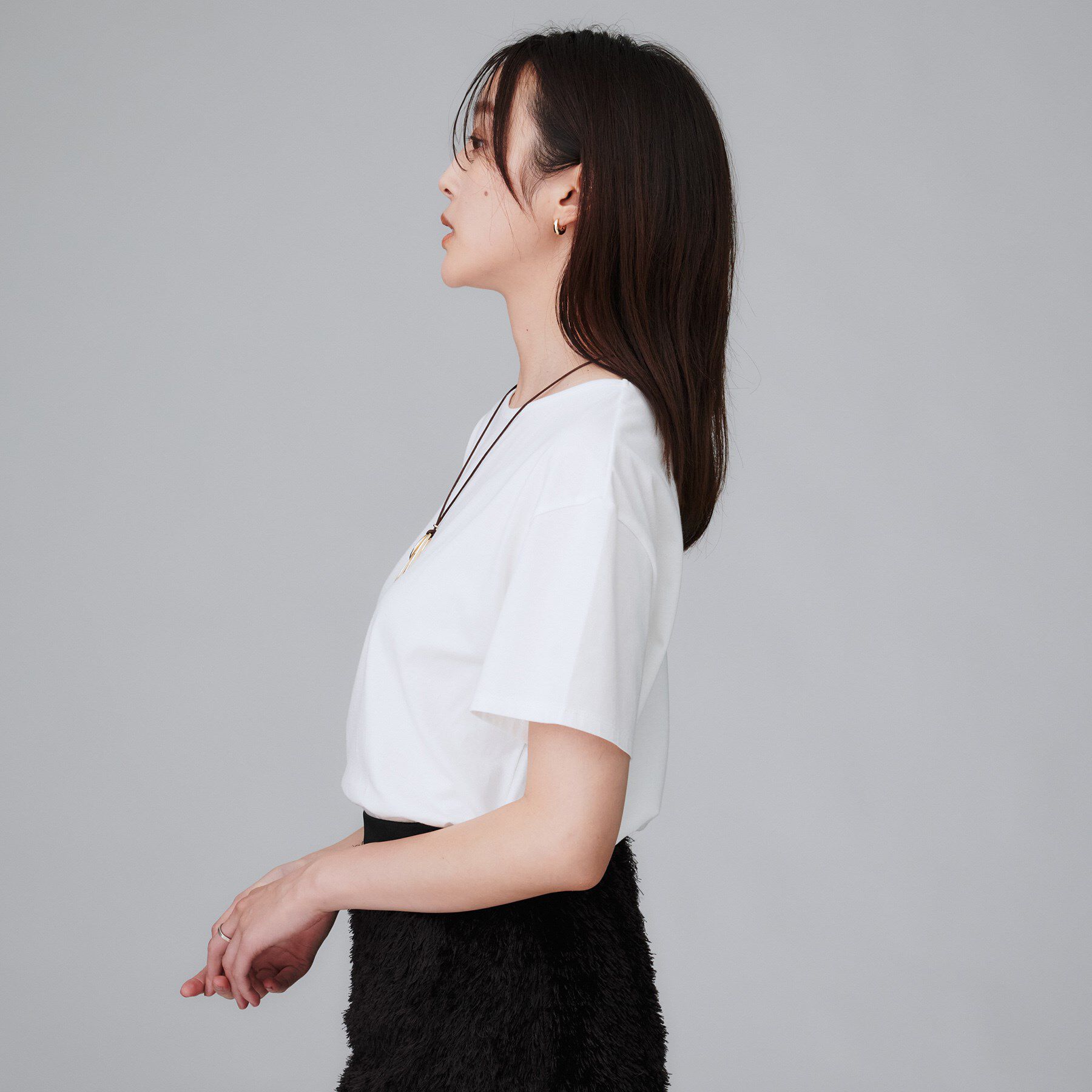 UNTITLED「【接触冷感／コットン100／洗える／Tシャツ】半袖天竺プルオーバー」|Tシャツ・カットソー|