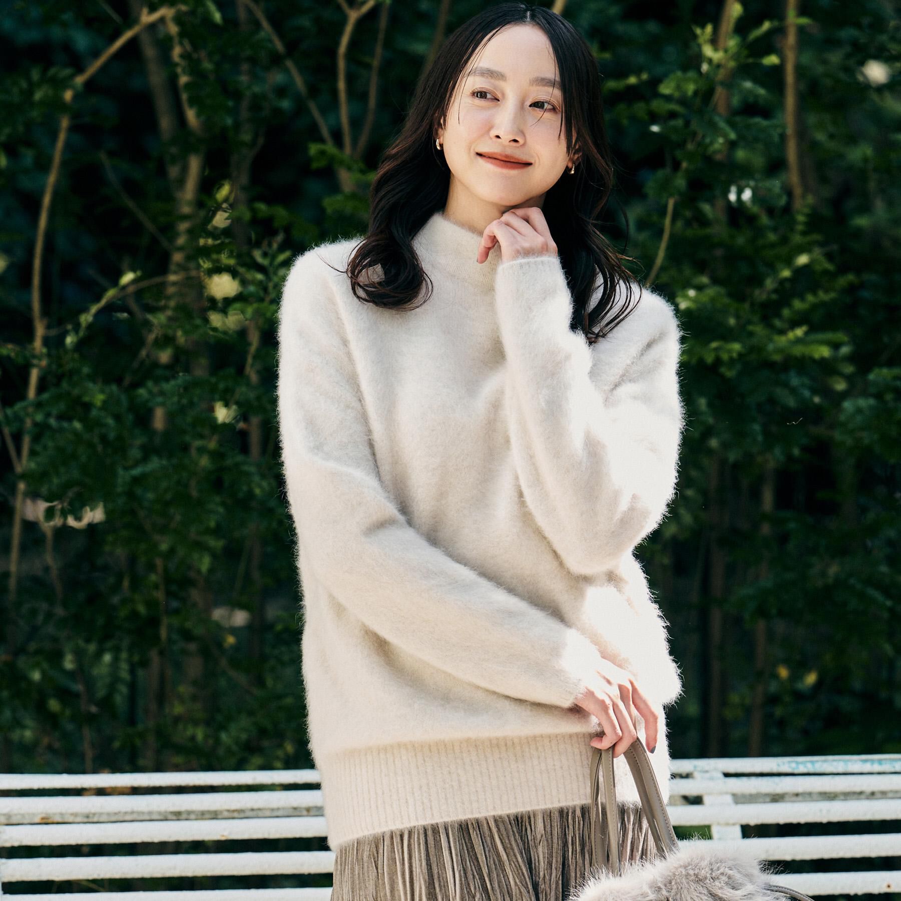 UNTITLED「【大人な品格/ふわふわニット】フォックスカシミヤ コクーンニット」|ニット・セーター|