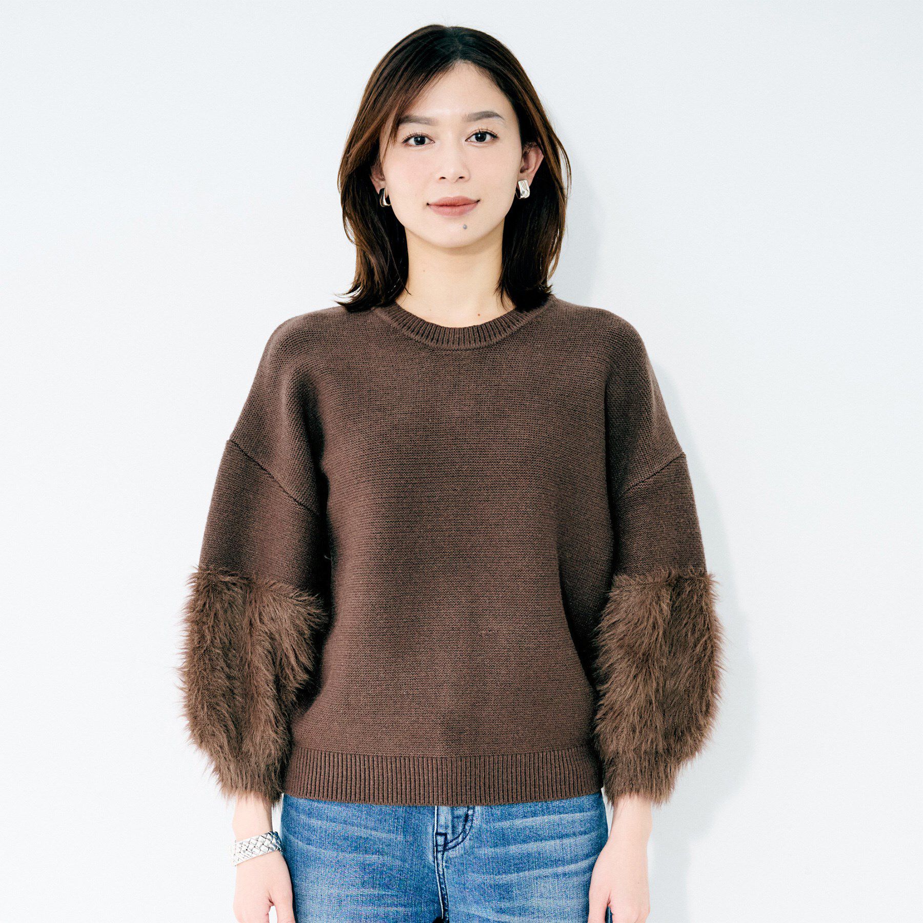 UNTITLED「【TORRAZZO DONNA】ファースリーブ2wayプルオーバー」|Tシャツ・カットソー|