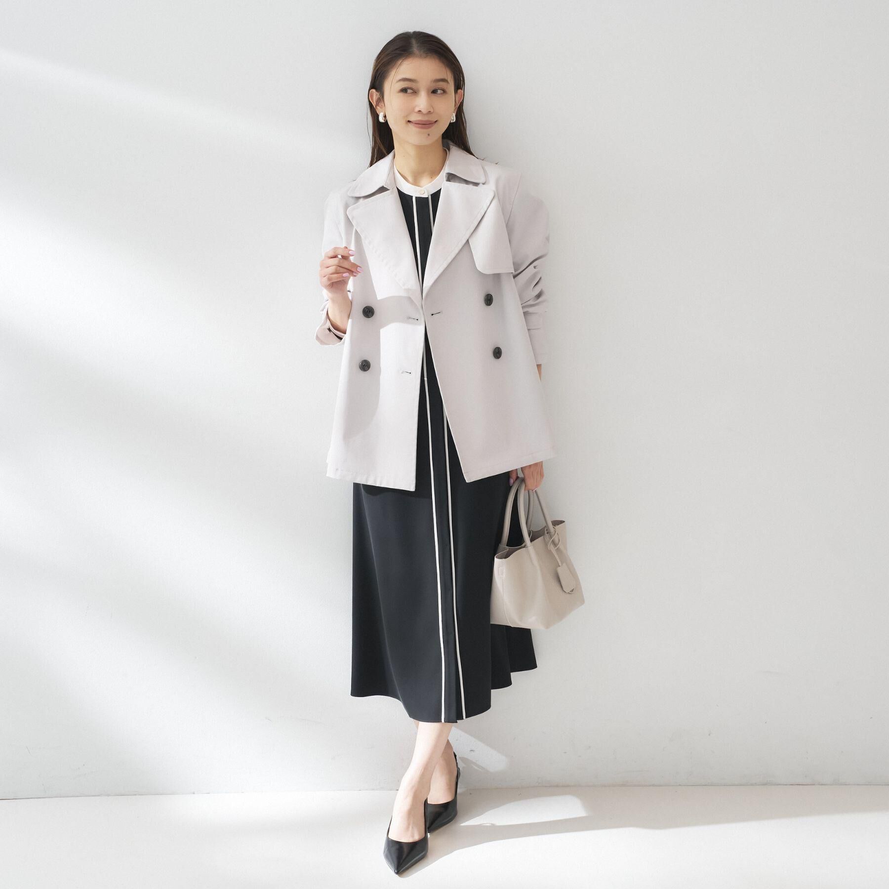 UNTITLED「【定番人気/はっ水/洗える】タスランショートトレンチコート」|トレンチコート|