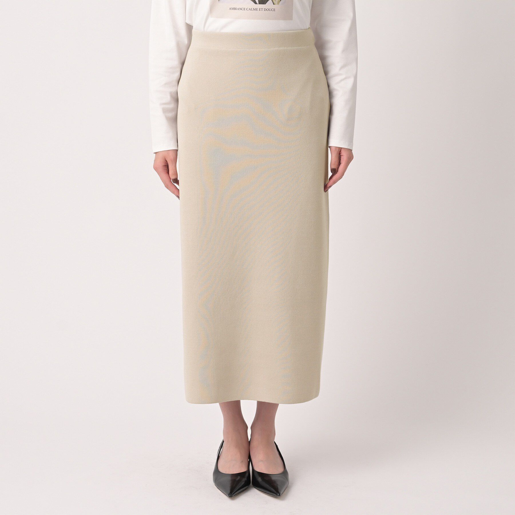 UNTITLED「【セットアップ可/ウエストゴム】Aラインニットスカート」|スカート|