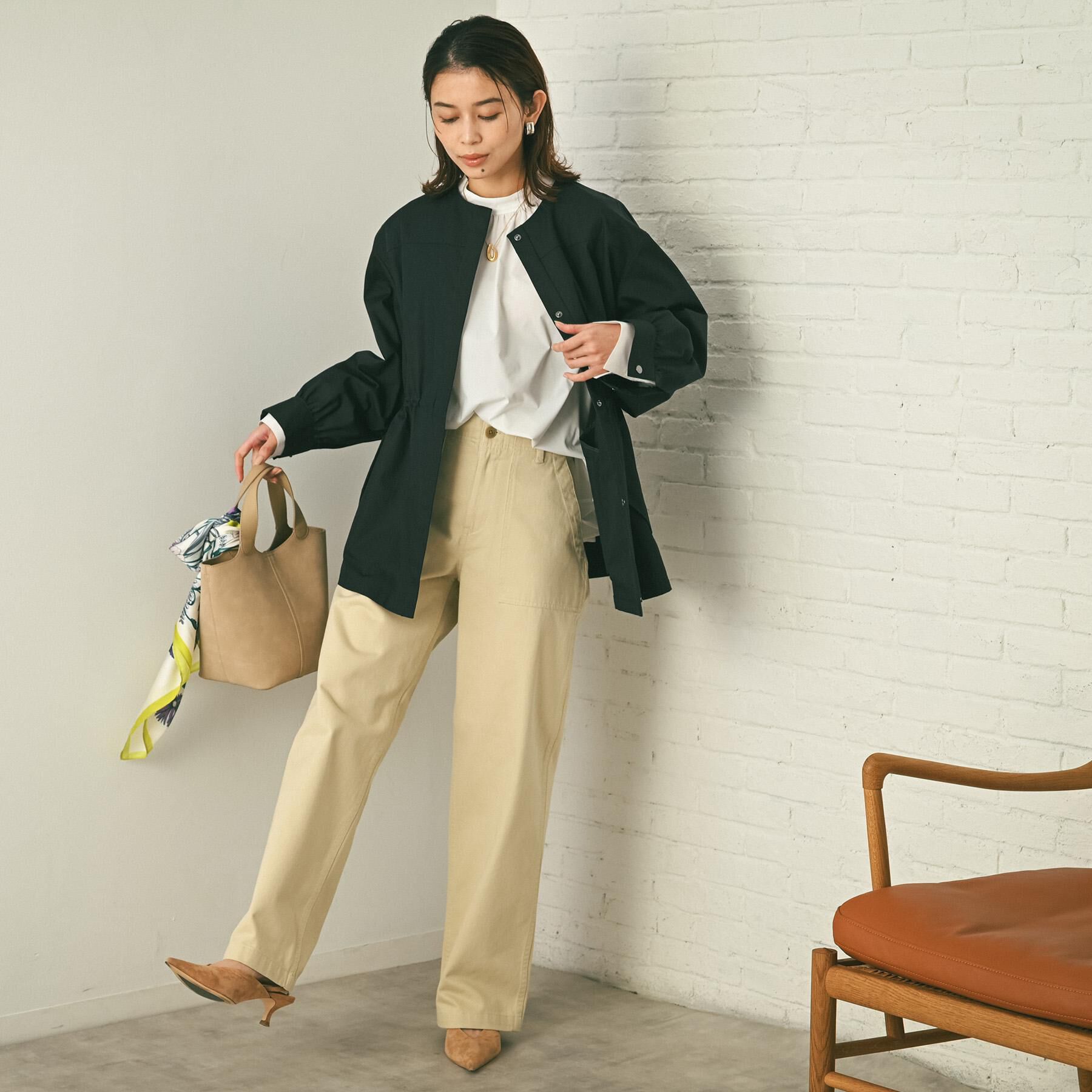 UNTITLED「【はっ水】ライトコットンミリタリーコート」|ノーカラーコート|