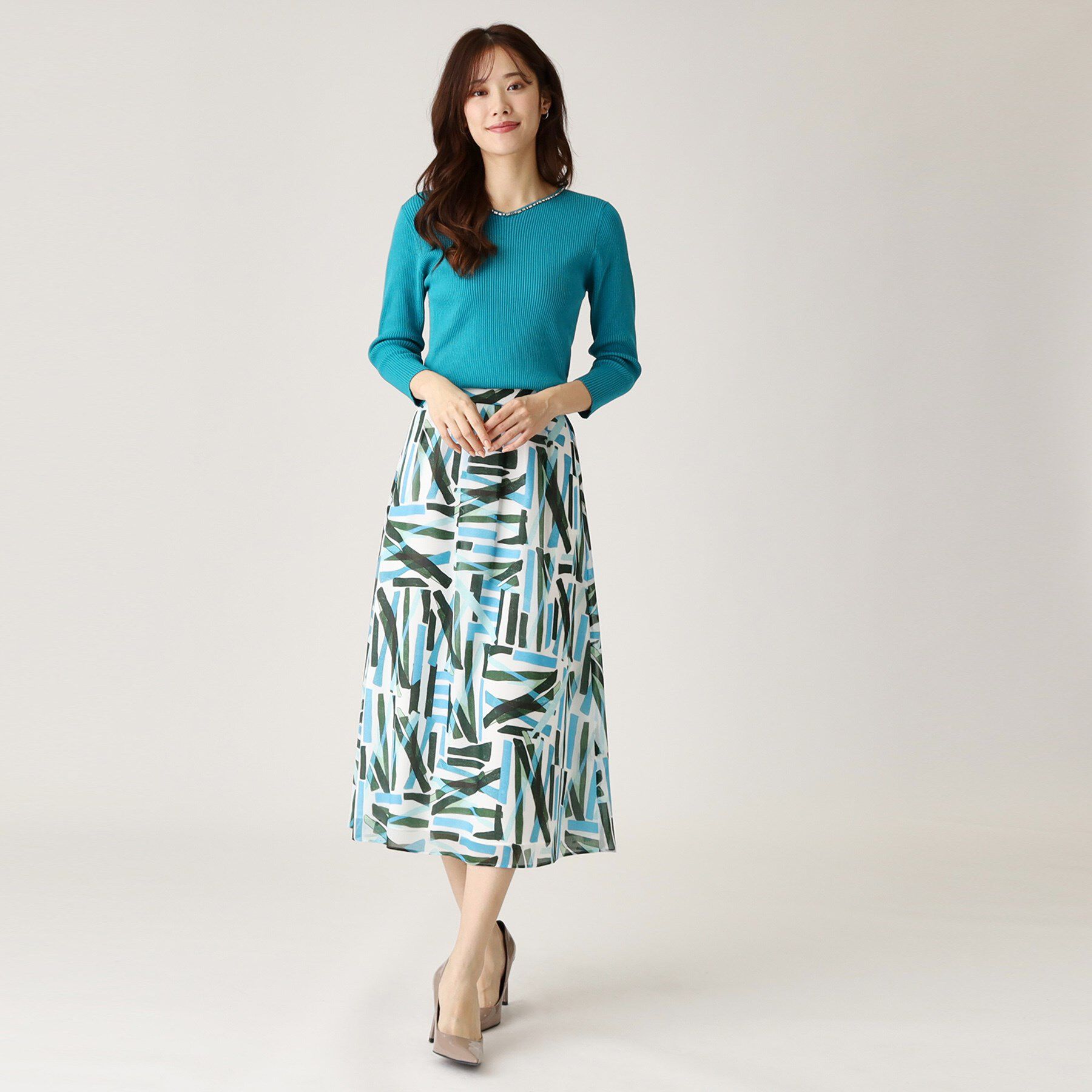 COUP DE CHANCE「【洗える／ウエストゴム】柄スカート」|スカート|