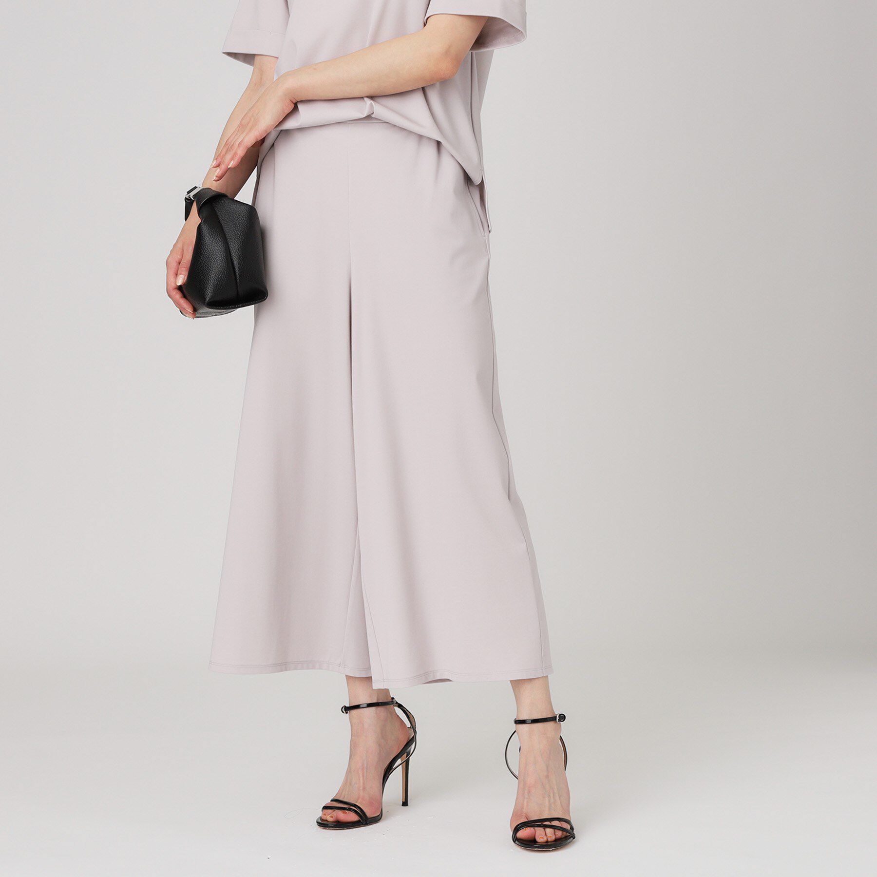 COUP DE CHANCE「【手洗い可／ウエストゴム】ジャージワイドパンツ」|その他|ライトグレー(011