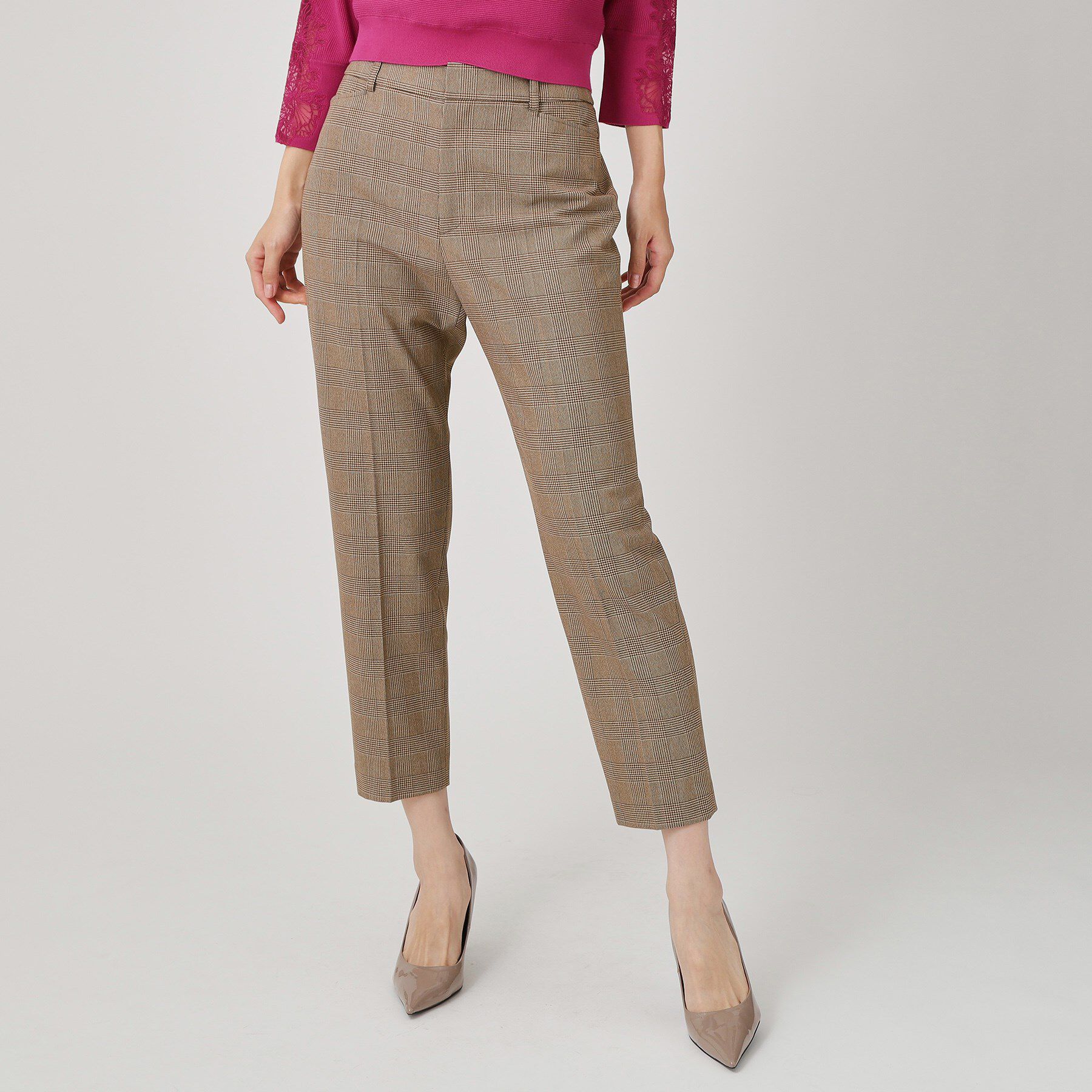 COUP DE CHANCE「【手洗い可／日本製／ストレッチ】定番センタープレス入りパンツ」|その他|ブラウン(243)